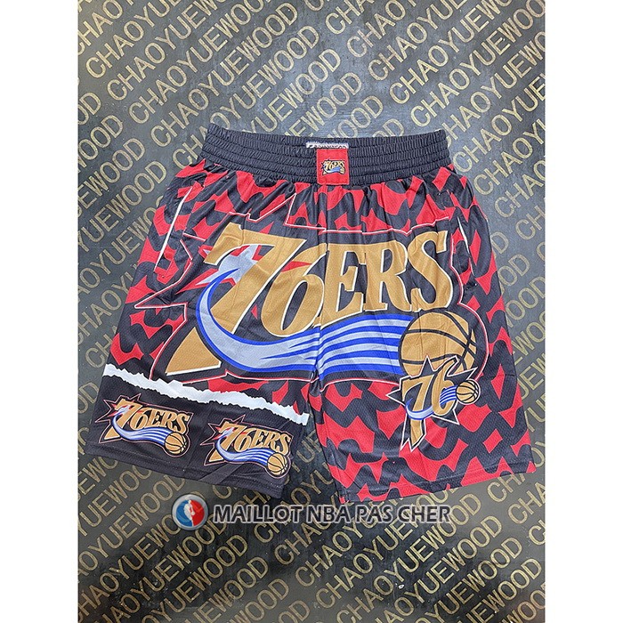 Short Philadelphia 76ers Mitchell & Ness Orange Rouge Noir